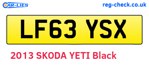 LF63YSX are the vehicle registration plates.