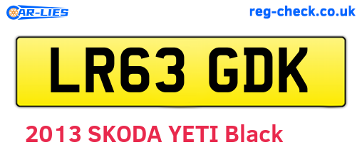 LR63GDK are the vehicle registration plates.