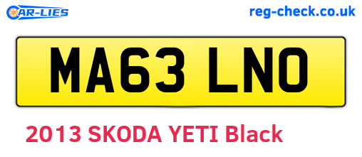 MA63LNO are the vehicle registration plates.