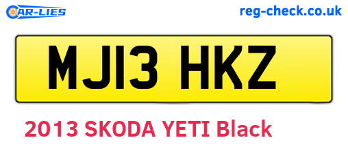 MJ13HKZ are the vehicle registration plates.