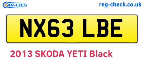 NX63LBE are the vehicle registration plates.