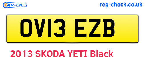 OV13EZB are the vehicle registration plates.