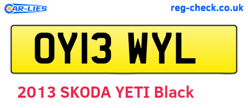 OY13WYL are the vehicle registration plates.