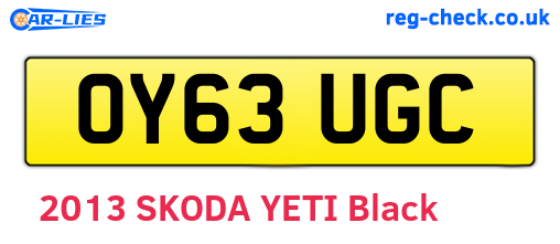 OY63UGC are the vehicle registration plates.