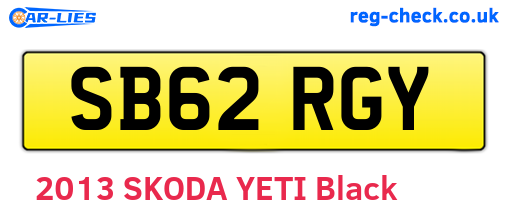 SB62RGY are the vehicle registration plates.
