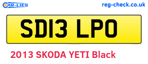 SD13LPO are the vehicle registration plates.