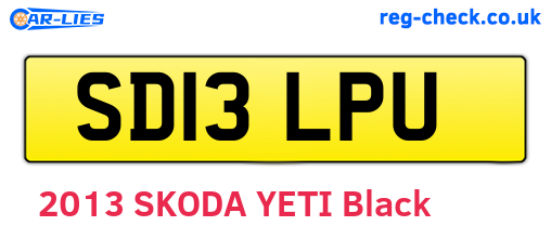 SD13LPU are the vehicle registration plates.