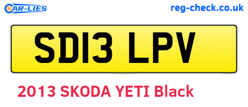 SD13LPV are the vehicle registration plates.