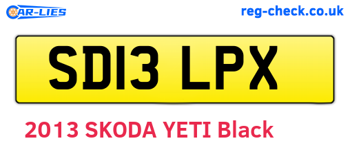 SD13LPX are the vehicle registration plates.