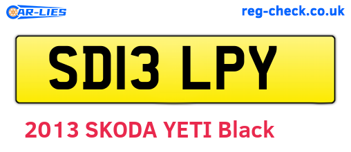 SD13LPY are the vehicle registration plates.