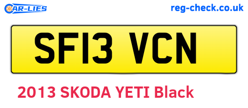 SF13VCN are the vehicle registration plates.