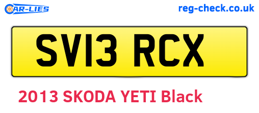 SV13RCX are the vehicle registration plates.