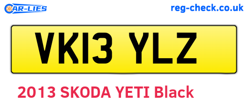 VK13YLZ are the vehicle registration plates.