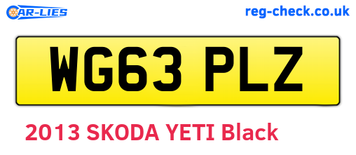 WG63PLZ are the vehicle registration plates.