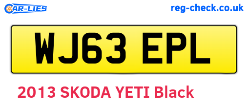 WJ63EPL are the vehicle registration plates.