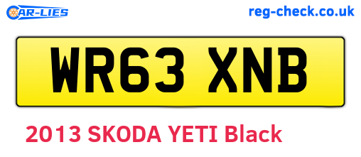 WR63XNB are the vehicle registration plates.