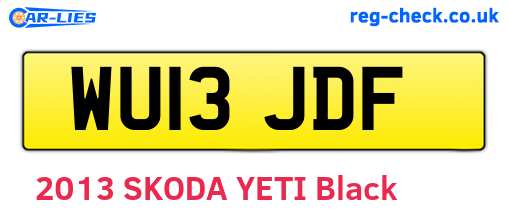 WU13JDF are the vehicle registration plates.