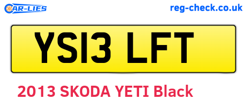 YS13LFT are the vehicle registration plates.