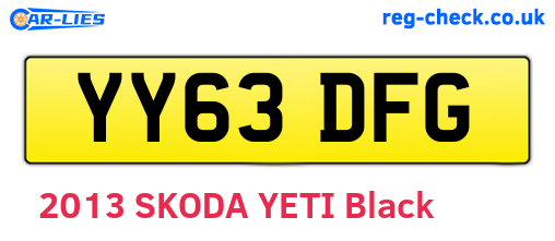 YY63DFG are the vehicle registration plates.