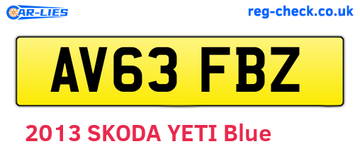 AV63FBZ are the vehicle registration plates.