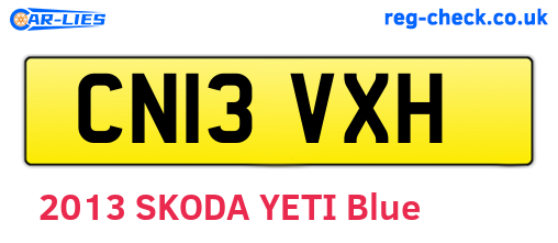 CN13VXH are the vehicle registration plates.