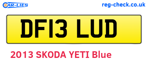 DF13LUD are the vehicle registration plates.