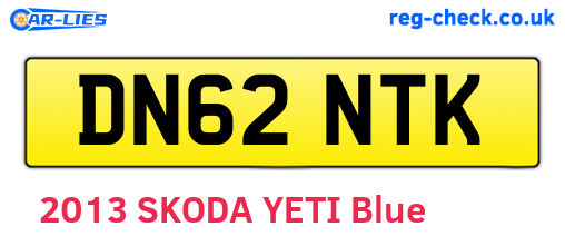 DN62NTK are the vehicle registration plates.