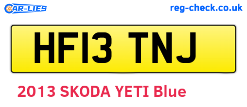 HF13TNJ are the vehicle registration plates.