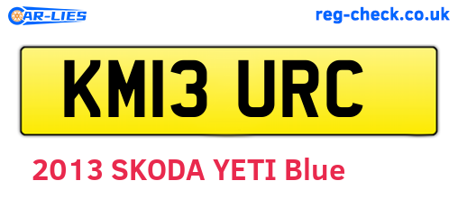 KM13URC are the vehicle registration plates.