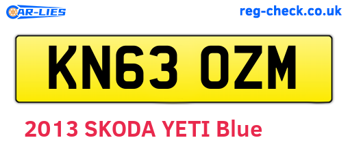 KN63OZM are the vehicle registration plates.