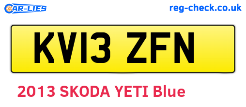 KV13ZFN are the vehicle registration plates.