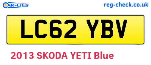 LC62YBV are the vehicle registration plates.