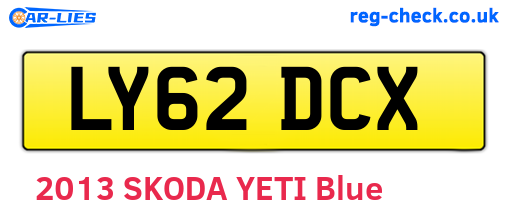 LY62DCX are the vehicle registration plates.