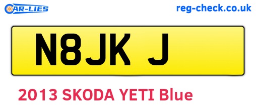 N8JKJ are the vehicle registration plates.