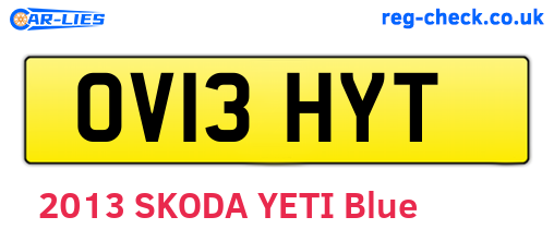 OV13HYT are the vehicle registration plates.
