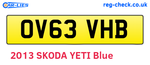 OV63VHB are the vehicle registration plates.