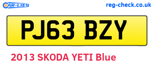PJ63BZY are the vehicle registration plates.