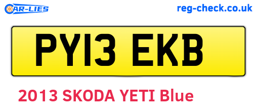 PY13EKB are the vehicle registration plates.