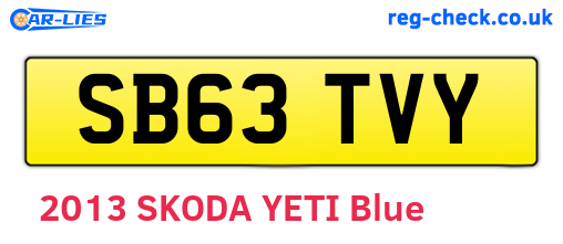 SB63TVY are the vehicle registration plates.