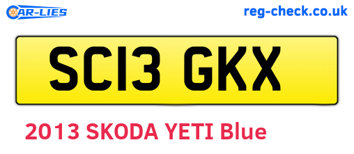 SC13GKX are the vehicle registration plates.