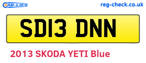 SD13DNN are the vehicle registration plates.