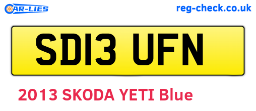 SD13UFN are the vehicle registration plates.