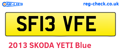 SF13VFE are the vehicle registration plates.