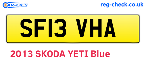 SF13VHA are the vehicle registration plates.