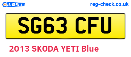 SG63CFU are the vehicle registration plates.