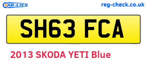 SH63FCA are the vehicle registration plates.