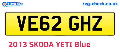 VE62GHZ are the vehicle registration plates.