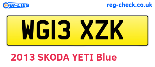 WG13XZK are the vehicle registration plates.