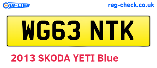 WG63NTK are the vehicle registration plates.