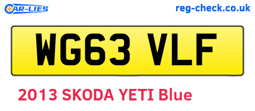 WG63VLF are the vehicle registration plates.
